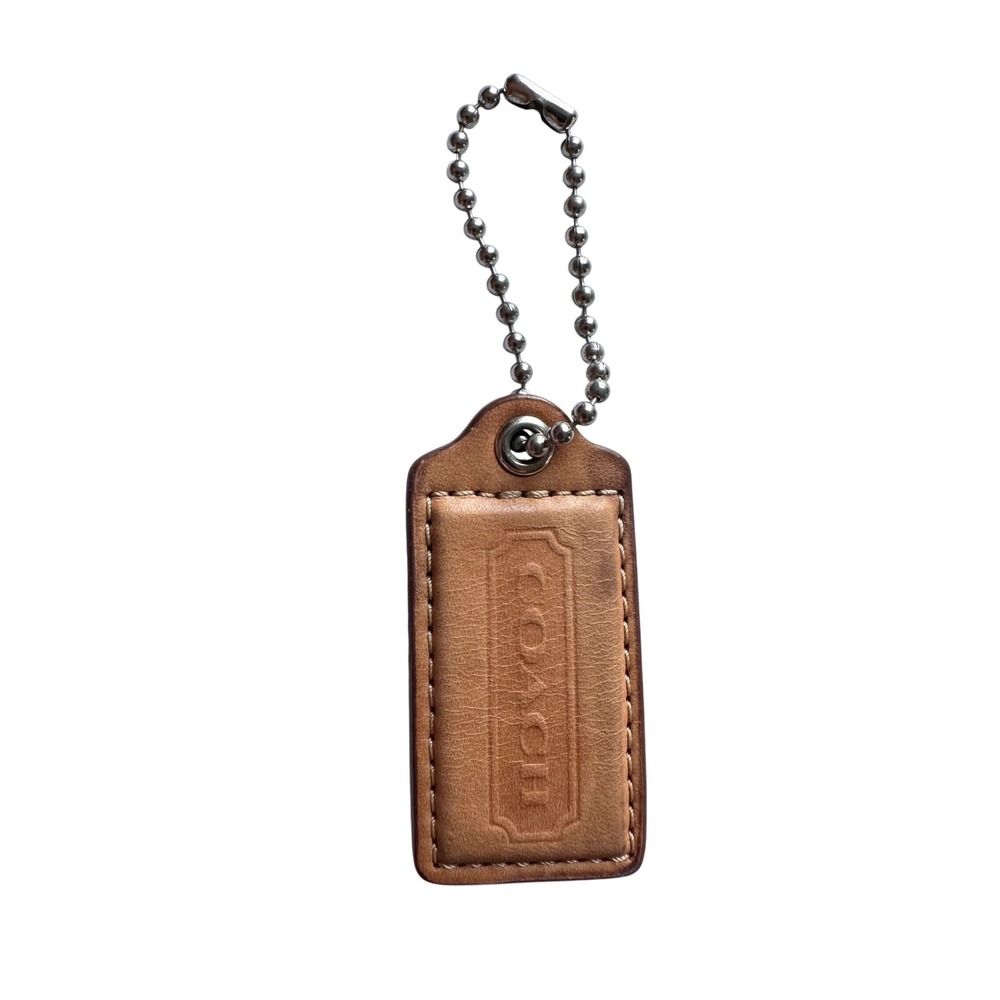 Coach 2" Leather Hangtag Brown
